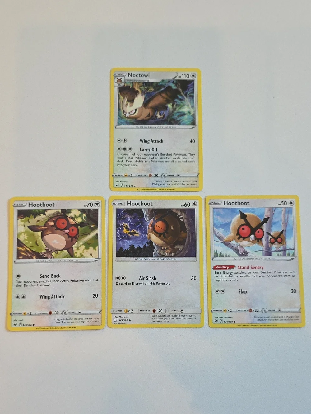 Pokemon Noctowl And Hoothoot Card Set